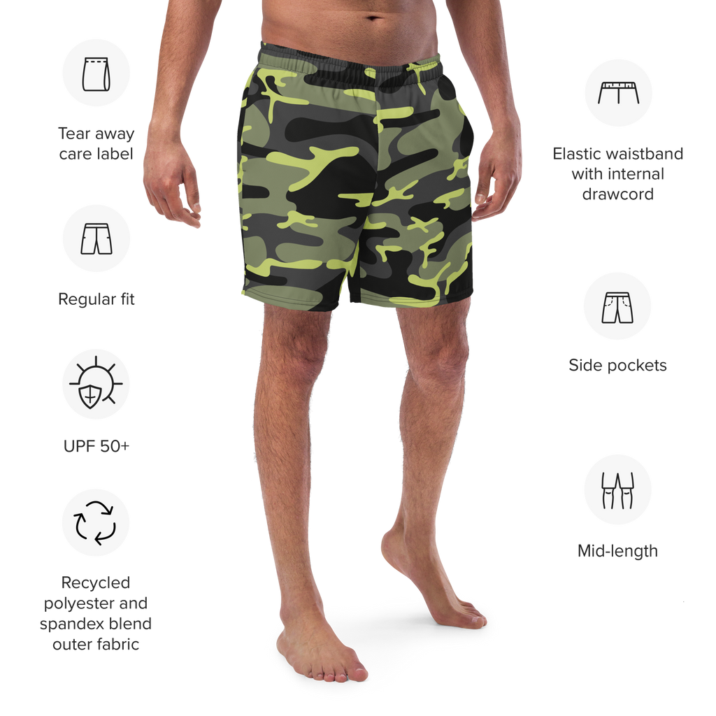 Camoflauge Recycled Swim Trunks
