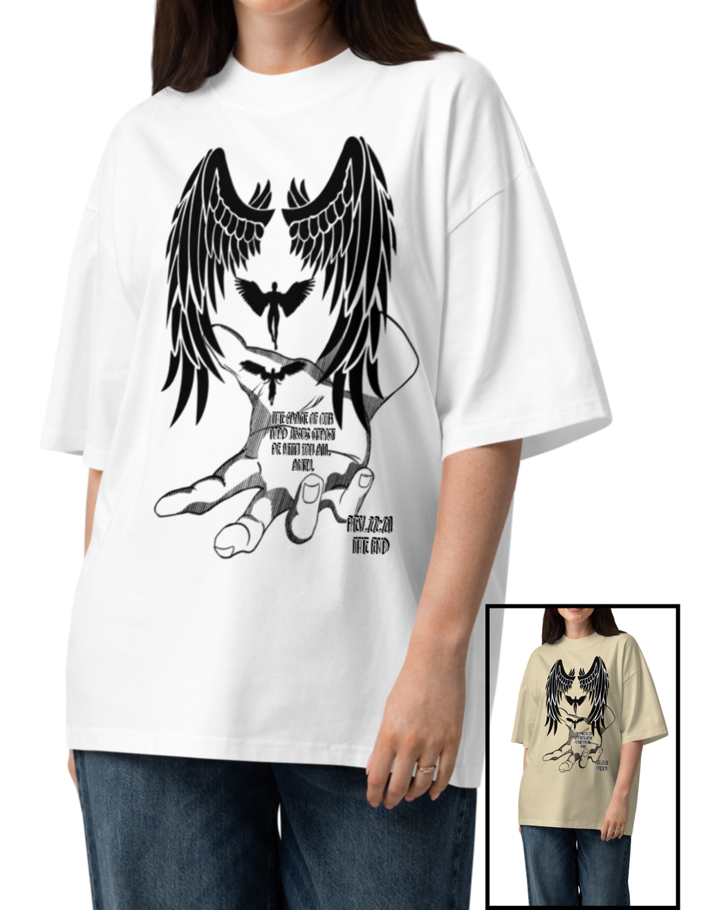 Unisex organic oversized high neck t-shirt