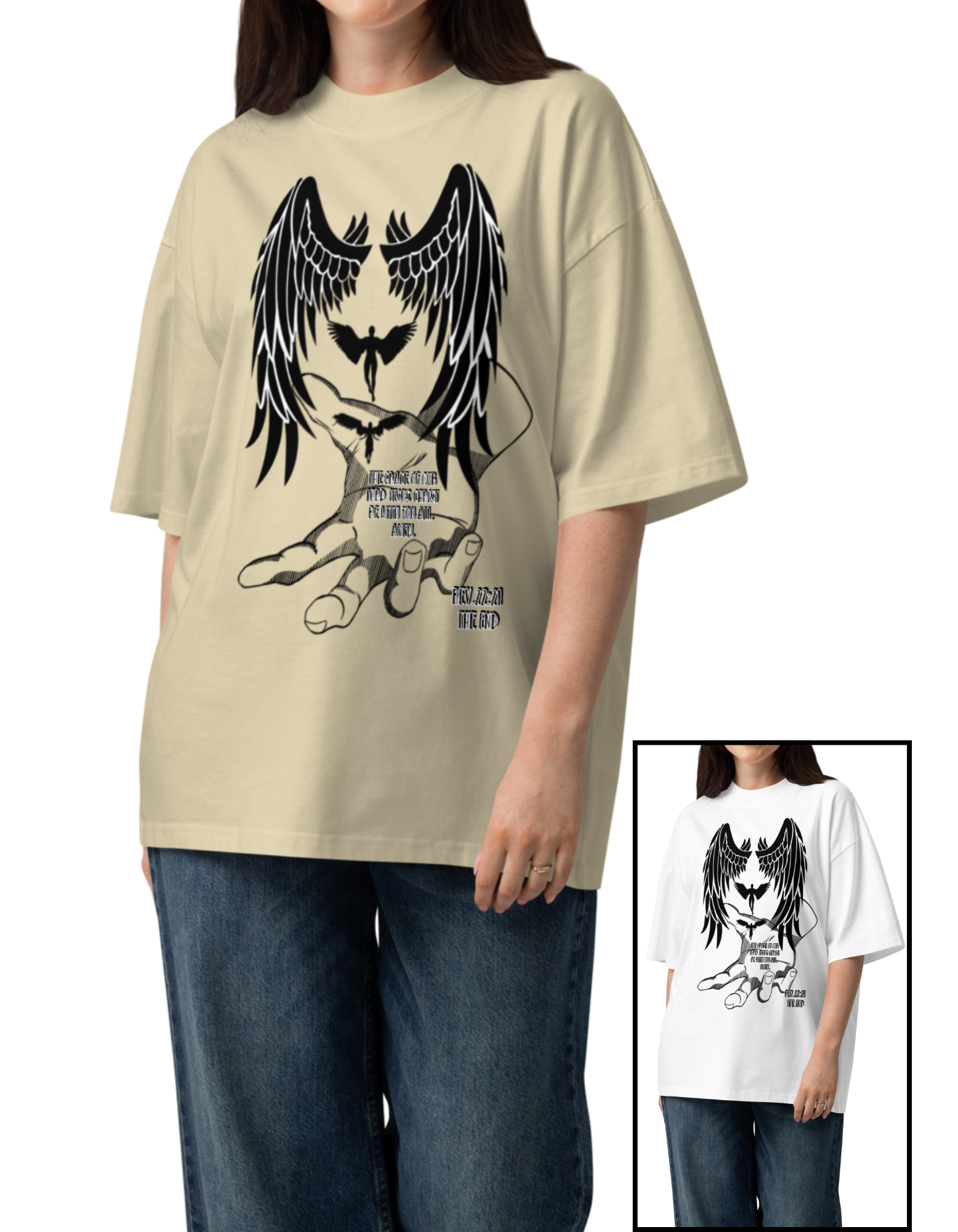 Unisex organic oversized high neck t-shirt